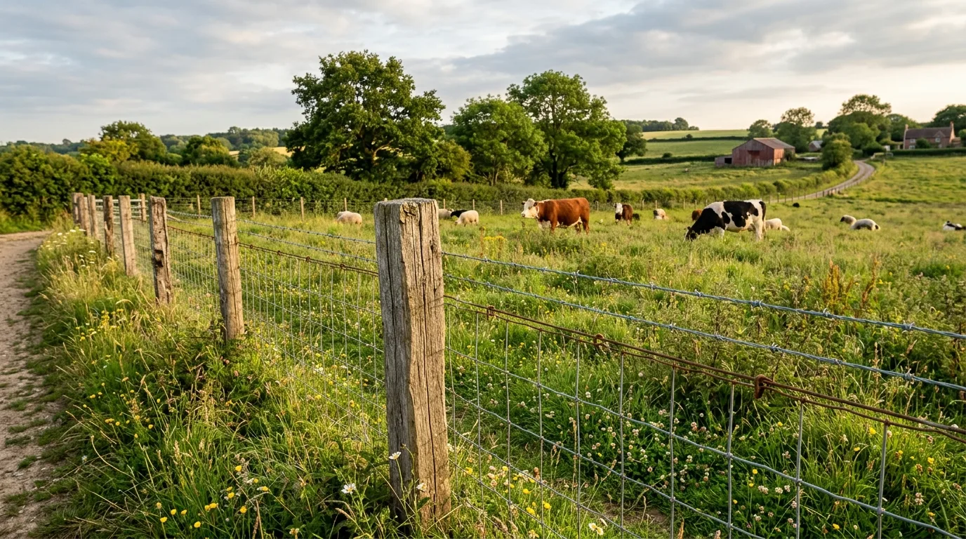 Farm Fence With Woven Wire Panels